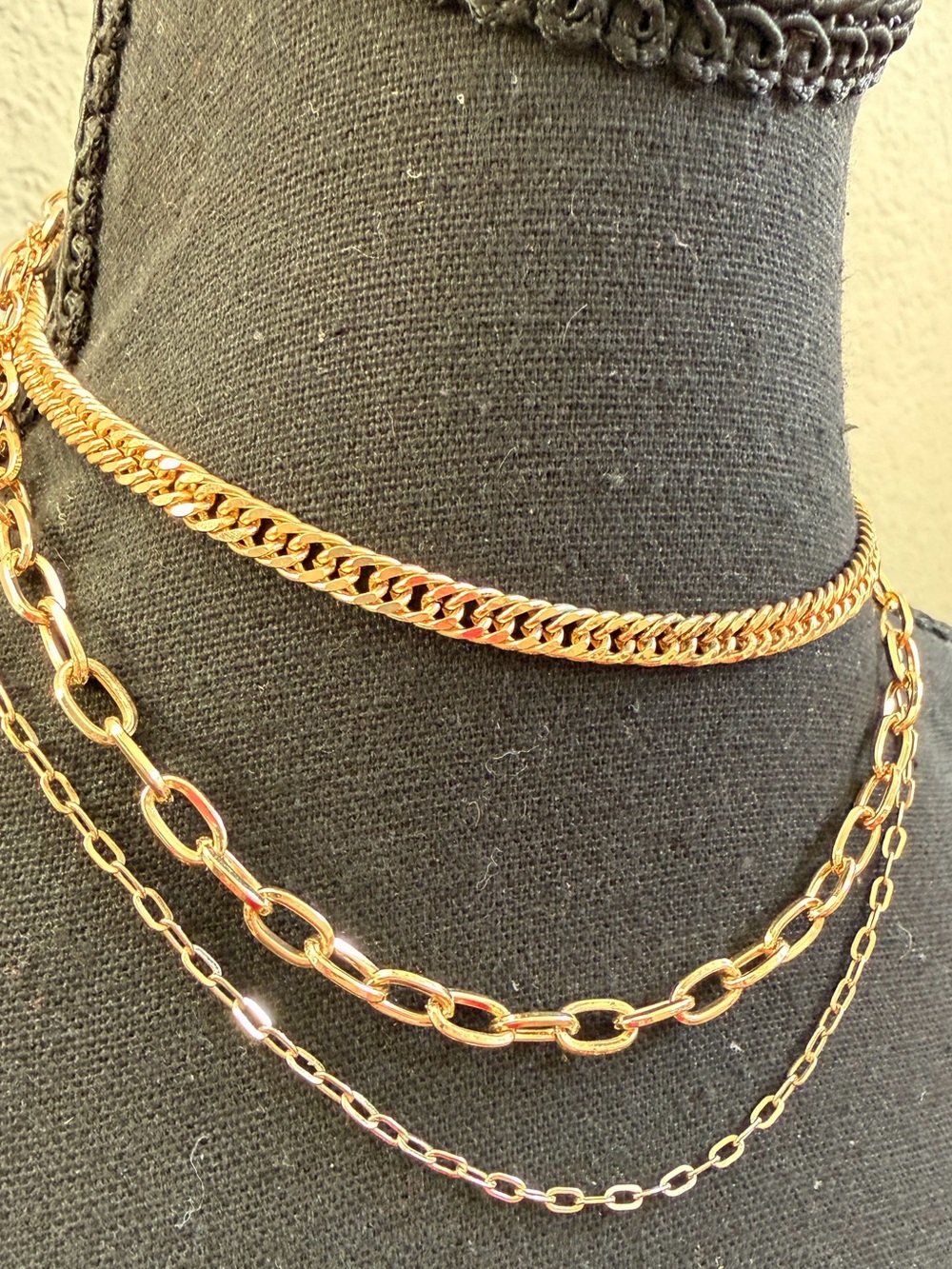 Gold-Tone Layered Chain Necklace Set